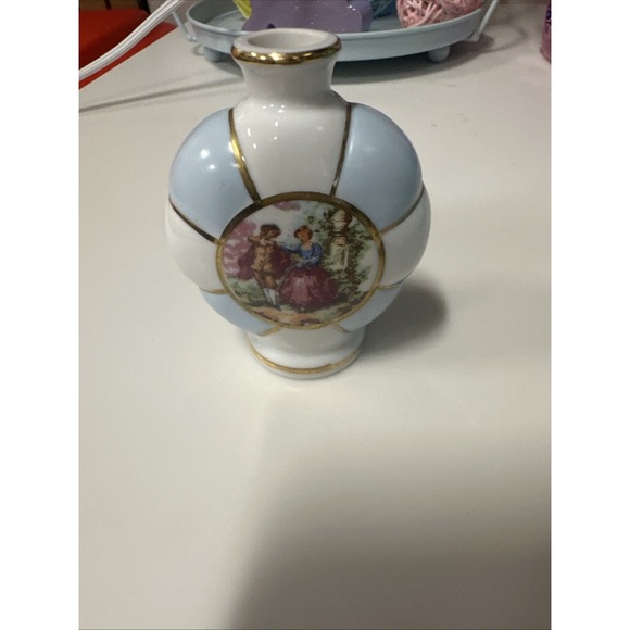 Vtg Irice Porcelain Perfume Bottle Blue And‎ White 3" - Picture 4 of 4